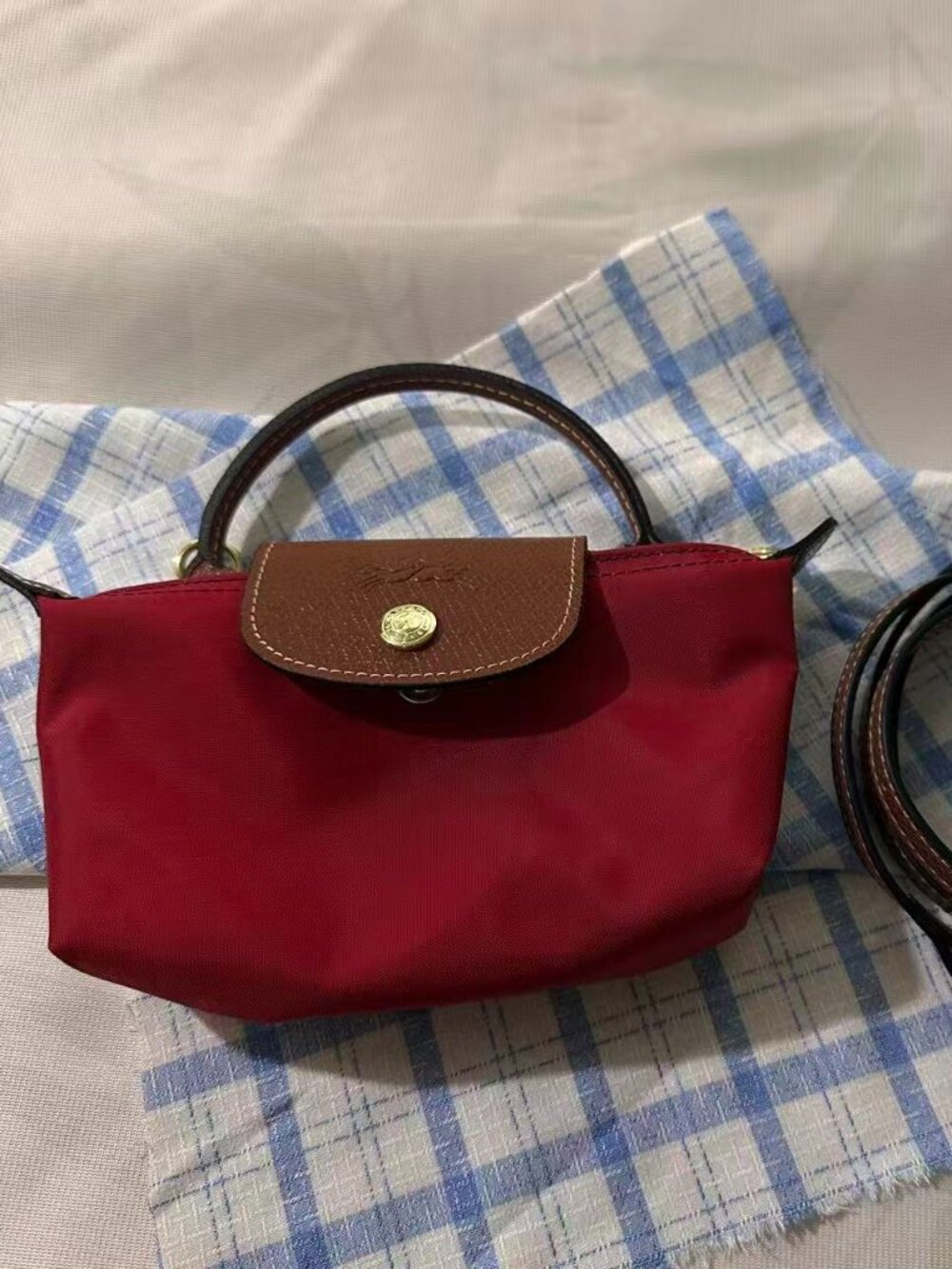 Longchamp Classic Red Mini Dumpling Bag
